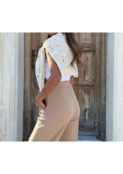 Luxwommen Cırtlı Palazzo Cepli Salaş Pantolon- Eşofman fırsatları