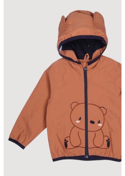 Ayıcık Nakışlı Kapüşonlu Yağmurluk Hafif Mevsimlik Erkek Çocuk Mont fiyatları