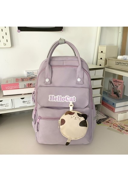 Sevimli Öğrenci Okul Çantası, Kore Versiyonu, Çok Yönlü, Taze, Üniversite Tarzı, Büyük Kapasiteli, Kadınlar Için Ortaokul Öğrencisi Sırt Çantası (Yurt Dışından)