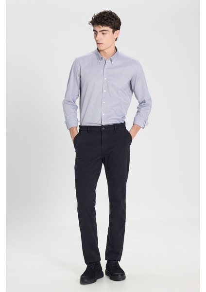 Slim Fit Dar Kesim Pamuklu Esnek Armürlü Yan Cep Siyah Pantolon modelleri