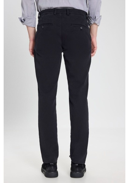Slim Fit Dar Kesim Pamuklu Esnek Armürlü Yan Cep Siyah Pantolon indirimleri