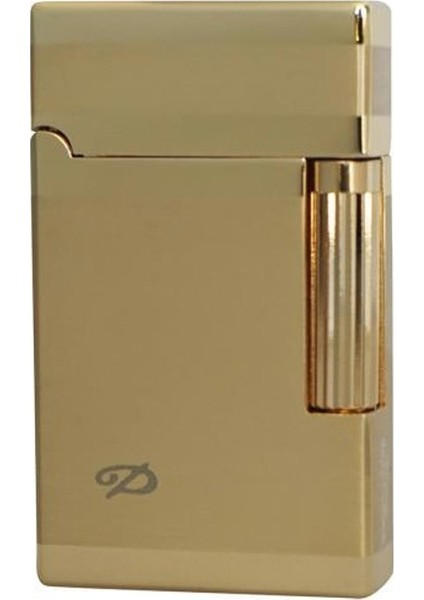 Vindiesel Dupont Tarz Metalik Sarı Brushed Dizayn Logolu Soft Flame Çakmak