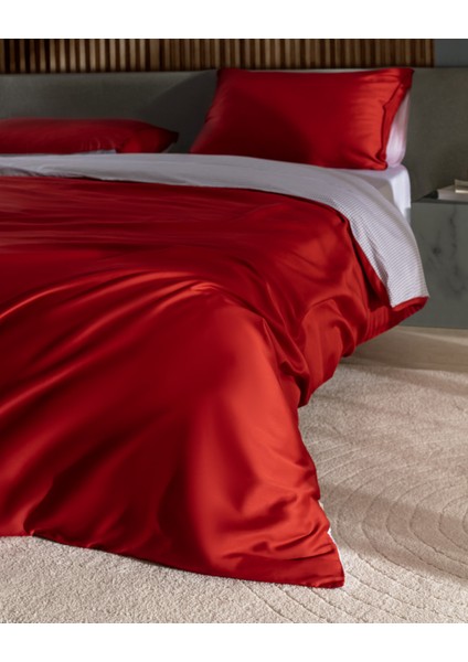 Delit King Size %100 Pamuk Baskılı Saten Nevresim Takımı - Kırmızı fiyatları
