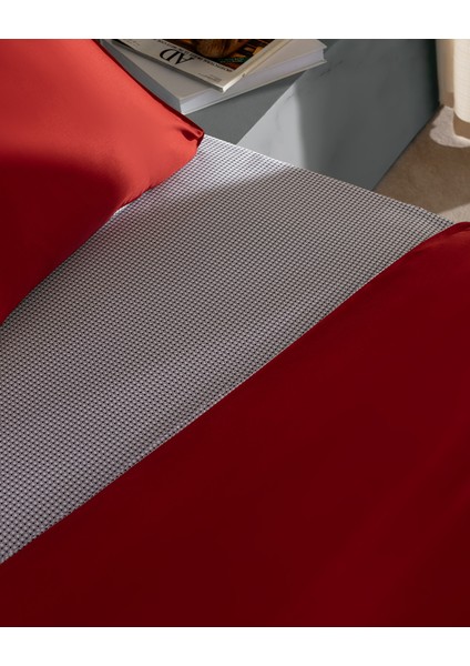 Delit King Size %100 Pamuk Baskılı Saten Nevresim Takımı - Kırmızı indirimleri
