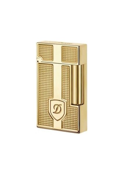 Vindiesel Dupont Tarz Metalik Sarı Soft Flame Çakmak Kabartmalı Logo