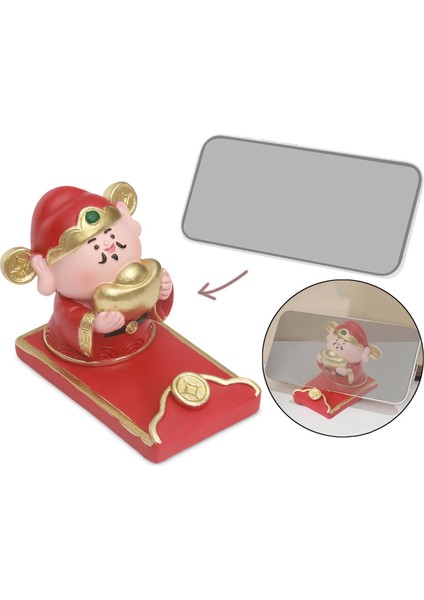 Telefon Standı Feng Shui Kırmızı Dekoratif Süs (Yurt Dışından)