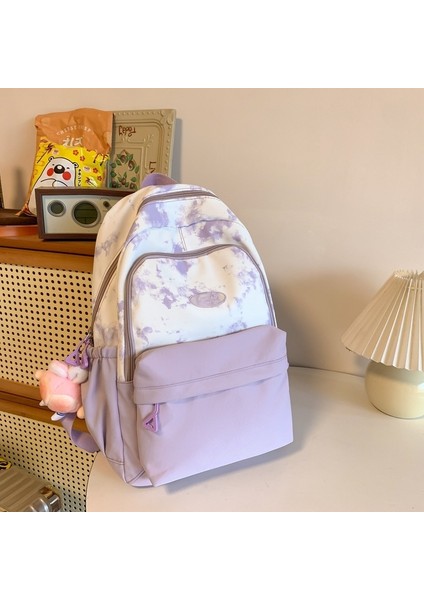 Kontrast Renkli Dikişli Ortaokul Öğrencileri Için Büyük Kapasiteli Taze ve Sevimli Ilkokul Öğrencileri Sırt Çantası ile Kadınlar Için Okul Çantası (Yurt Dışından)