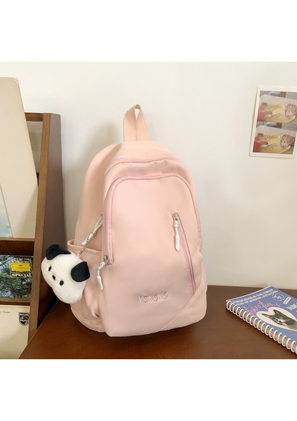 Kız Çocuk Okul Çantaları, Süt Sarısı, Ortaokul Öğrencilerinin Düz Renk Çok Yönlü Sırt Çantaları, Tatlı ve Yumuşak Kız Sırt Çantaları (Yurt Dışından)