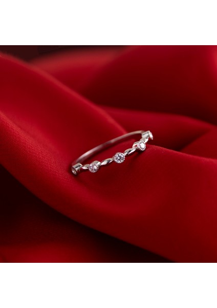 Minimal Detaylı 925 Ayar Gümüş Beştaş Yüzük