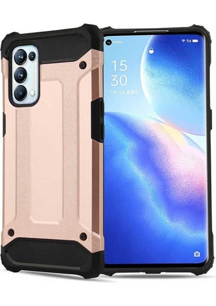 Oppo Reno 5 Pro 5g Uyumlu Kılıf Crash Silikon Kapak, Rose Gold