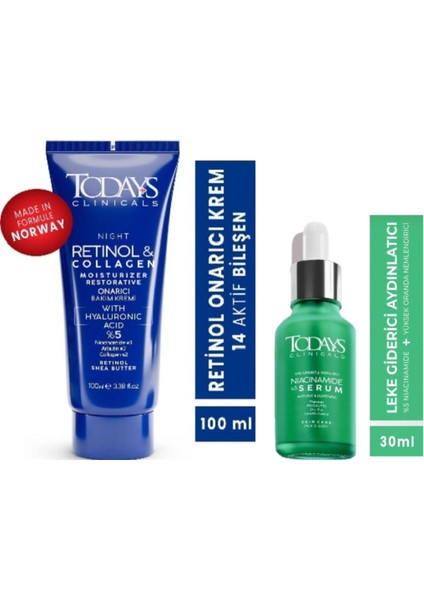 Onarıcı Krem 100 ml + %5 Niacinamide + Aydınlatıcı Serum + Centella Asiatica + Zinc Pca