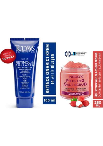 Onarıcı Krem 100 ml + NEDOX LIÇI Besleyici, Arındırıcı ve Nemlendirici El & Vücut Peelingi 250 ml