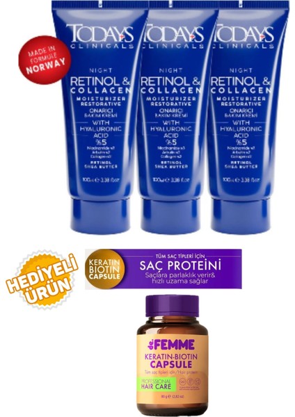 Onarıcı Krem 100 ml 3 Adet + De Femme Saç Proteini Hediyeli