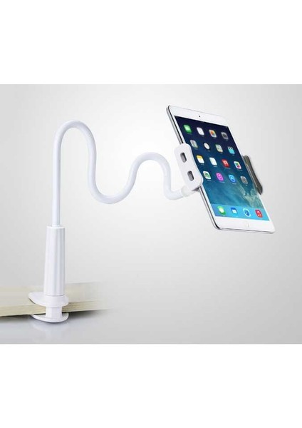 S007 Tablet Masa Tutucu Sıkıştırmalı Beyaz