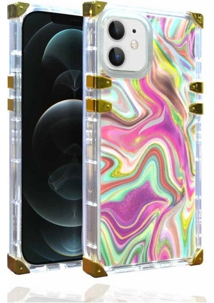 iPhone 12 Uyumlu Kılıf Ples Kapak Pembe Koyu