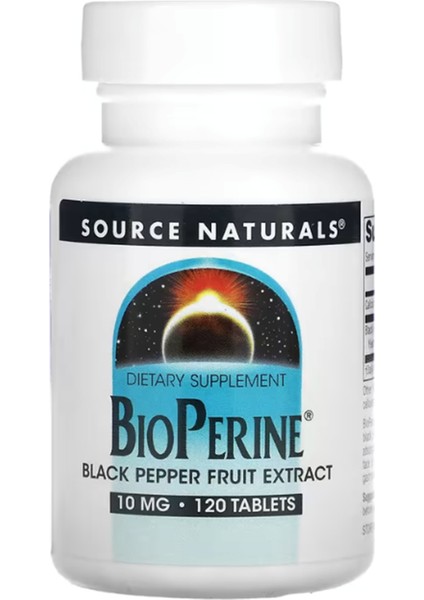 Source Naturals, Bioperine, 10 Mg, 120 Tablet.made In Usa