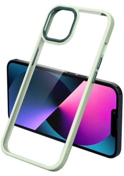 Apple iPhone 12 Pro Max Uyumlu Kılıf Krom Kapak, Açık Yeşil