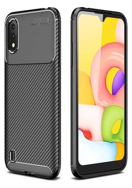 Samsung Galaxy A01 Uyumlu Kılıf Negro Silikon Kapak, Siyah