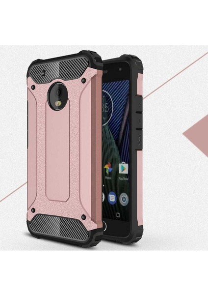Lenovo Moto G5S Uyumlu Kılıf Crash Silikon Kapak, Rose Gold
