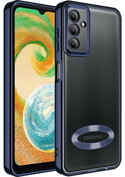 Samsung Galaxy A34 Uyumlu Kılıf Kamera Korumalı Logo Gösteren Omega Kapak, Lacivert