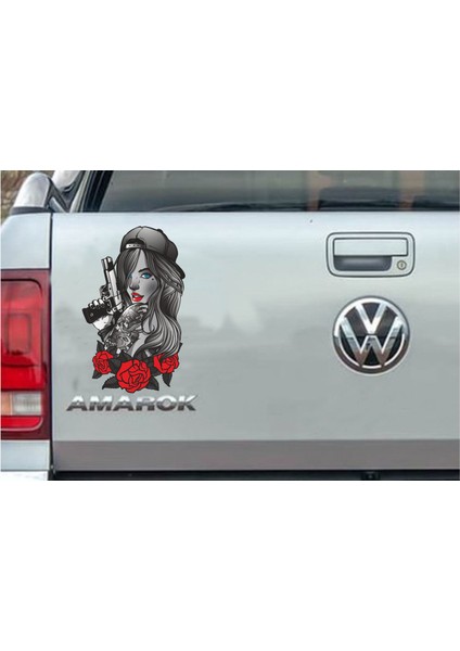 Mafya Gangster Mavi Gözlü Kız Araba Oto Motosiklet Sticker 00156 modelleri