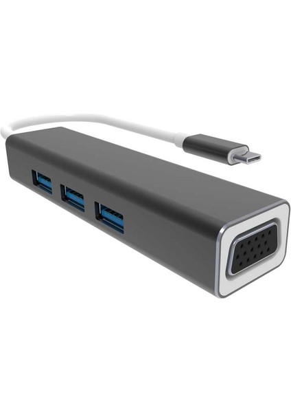 DH319 Type-C To USB 3.0-3 VGA Çevirici