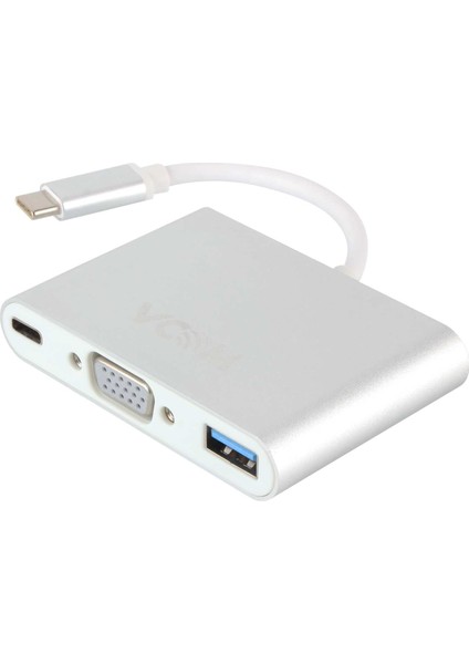 CU426M Type-C-M To VGA-F USB 3.0-F Type-C-F Çevirici