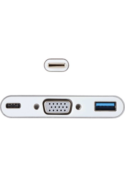 CU426M Type-C-M To VGA-F USB 3.0-F Type-C-F Çevirici