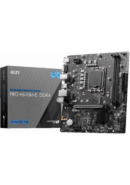 Msı Pro H610M-E 3200MHz DDR4 Soket 1700 M.2 HDMI VGA mATX Anakart