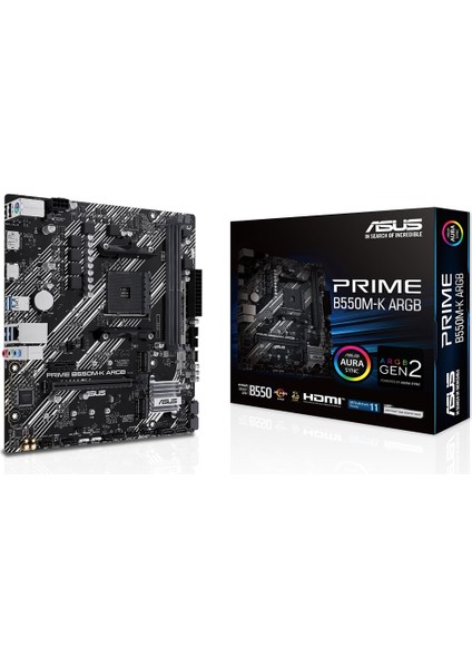 Prime B550M-K ARGB 5100MHz (OC) DDR4 Soket AM4 M.2 HDMI mATX Anakart