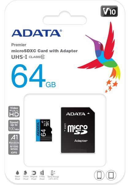 64GB Premier microSDXC Card with Adapter UHS-I Class10 V10 Hafıza Kartı