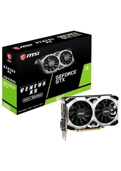 Msi GeForce GTX1650 DirectX 12 D6 VENTUS XS OCV1 4GB 128-Bit GDDR6 PCI E 3.0 x16 HDCP Ekran Kartı