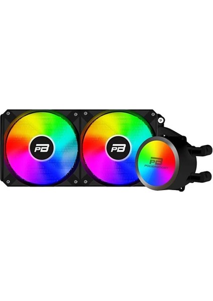 Noble 240 Rainbow Fanlı 240MM (LGA1700-AM4-AM5) Uyumlu Sıvı Soğutma Sistemi (Siyah