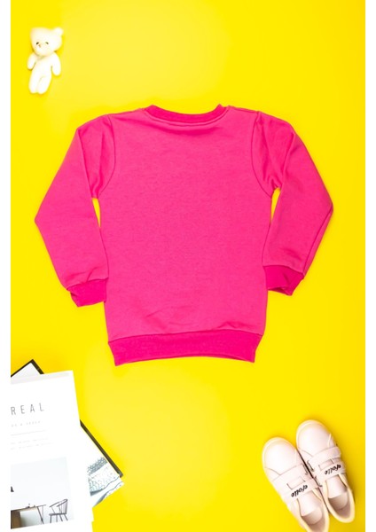 Kız Çocuk Giyim - Pamuklu, Rahat ve Şık Çiçek Baskılı Sweatshirt fiyatları
