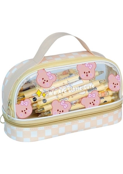 Ortaokul Öğrencileri Için Büyük Kapasiteli Şeffaf Kalem Kutusu (Yurt Dışından)