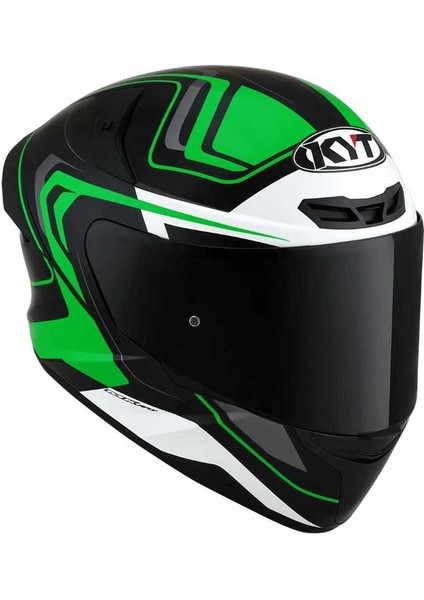 Tt-Course Overtech Siyah-Yeşil Tam Kapalı Kask