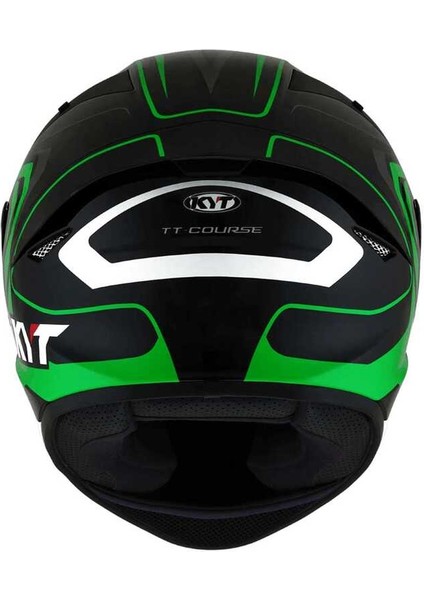 Tt-Course Overtech Siyah-Yeşil Tam Kapalı Kask