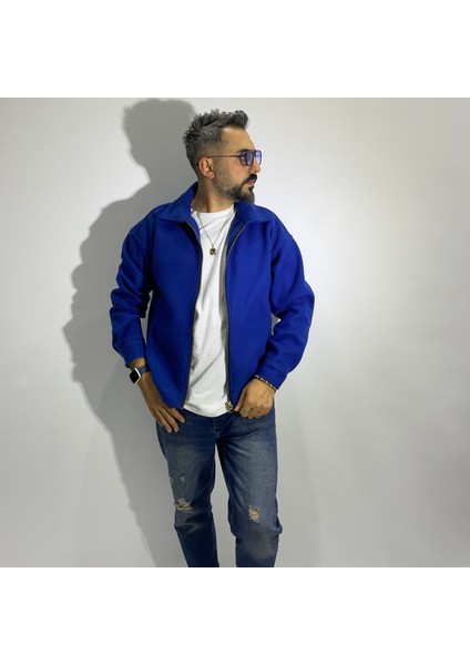 Sırtı Nakış Detaylı Oversize Kaşe Ceket