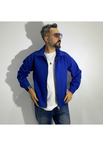 Sırtı Nakış Detaylı Oversize Kaşe Ceket
