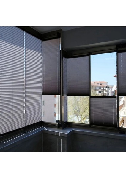 Katlanabilir Cam Balkon Plise Perde Krem (Vidalı Veya Kancalı) modelleri