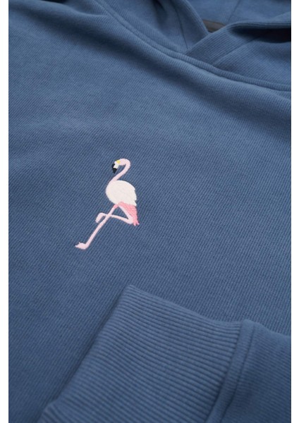 Flamingo Supersoft Hoodie Sweatshirt - Flint Mavi