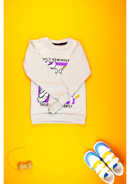 Kız Çocuk Giyim - Pamuklu, Rahat ve Şık Çiçek Baskılı Sweatshirt modelleri