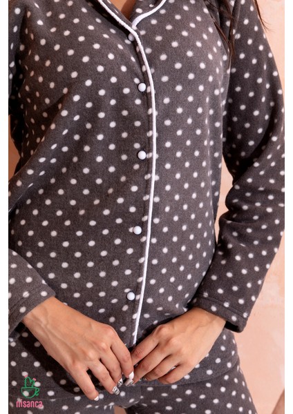Kadın Kışlık Welsoft Peluş Polar Düğmeli Pijama Takımı indirimleri