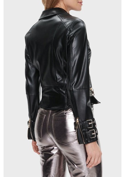 Olivia Slim Fit Gömlek Yaka Deri Ceket W3BL93K8S30 Bayan Ceket W3BL93 K8S30 Jtmu