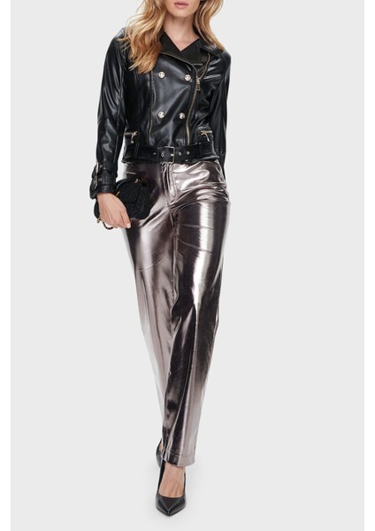 Olivia Slim Fit Gömlek Yaka Deri Ceket W3BL93K8S30 Bayan Ceket W3BL93 K8S30 Jtmu