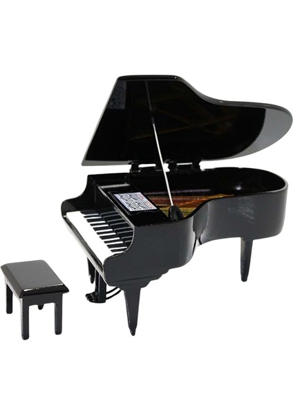 Dekoratif Piyano ve Sandalye Siyah 16 cm