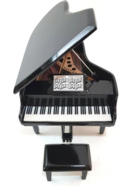 Dekoratif Piyano ve Sandalye Siyah 16 cm