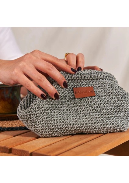 El Yapımı Mini Clutch Çanta - Yeşil