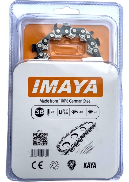 Imaya German Steel 36-3/8 1.6mm Köşeli Zincir