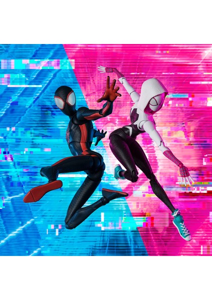 Shf Miles Morales Gwen Stacy Aksiyon Figürleri Örümcek Ayet Şekil Pvc Model Oyuncaklar Boyunca Örümcek (Yurt Dışından)